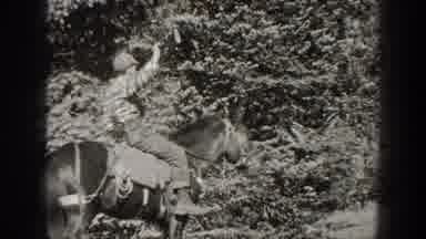 California USA (1938): Th Men Sitting The Horse And Shoot The Animals