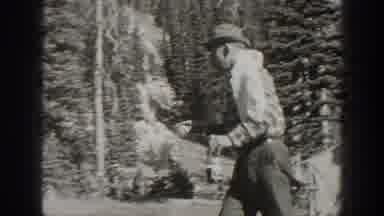 California USA (1938): Historical Footage Two Men Camping And Sharing A Bourbon In