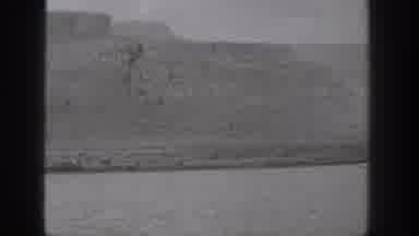 Washington USA (1938): Speedboat On A Lake Or Large River In A Landscape Of Mesas