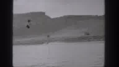 Washington USA (1938): Speedboat On A Lake Near Some Cliffs In A Mountainous