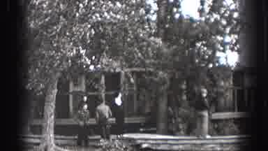 Washington USA (1938): 5 Individuals Outside Of House, Wind Blowing, Boat In The
