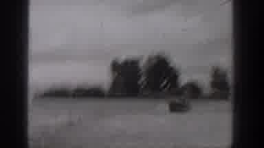 Washington USA (1938): Boat Being Dragged By The Current On A Scary Day
