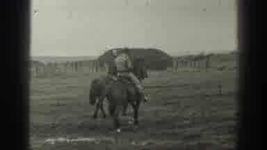 Montana USA (1939): Couple Riding Horses In An Open Land While Talking To Each