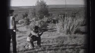 Washington USA (1939): Marksman Trains In The Desert With A Rifle That Has