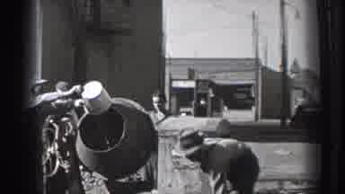 Washington USA (1939): Black And White Footage Of Men Making Concrete Mix; Video