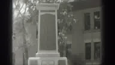 Wyoming USA (1939): Black And White Pan Across An Old Memorial And An Old