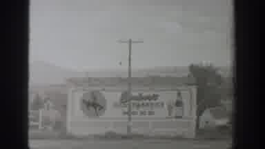 Wyoming USA (1939): Old Black And White Film Footage Of Roadside Billboard And