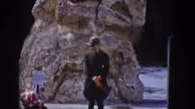 Wyoming USA (1939): One Man Is Standing Before The Huge Rock