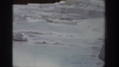 Wyoming USA (1939): A Mountain Is Covered In Snow And The River Is Frozen