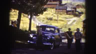 Wyoming USA (1939): A Group Of People Visiting A Mountainside Getting Ready To Go