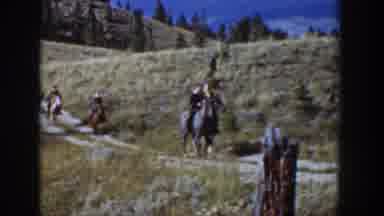 Wyoming USA (1939): Three Men Doing Horse Riding In A Valley