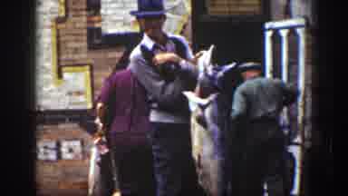 Wyoming USA (1939): The Man Is Selling With The Big Fish In The Fish Market