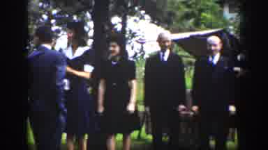 WYOMING USA-1939: People in Formal Attire Gather Outdoors