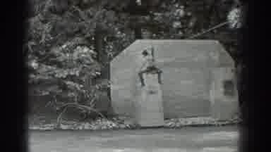 Washington USA-1940: Man Crossing River On Cable Trolley