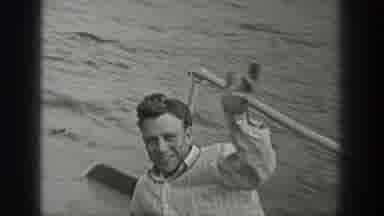 Washington USA (1940): Men Riding On Boat In The Ocean