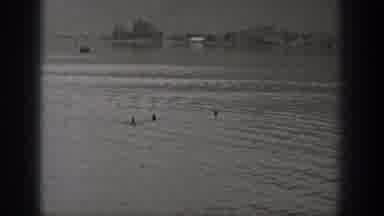 Washington USA (1940): Person Attempts To Swim Against The Current In A Large Lake