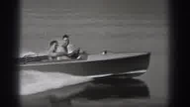 Washington USA (1940): Man Has Fun Riding A Motorboat On A Lake On A Beautiful