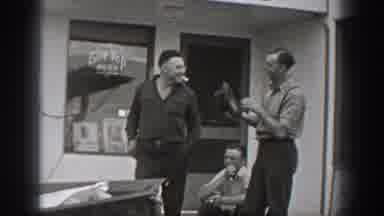 Washington USA (1940): Four Friends Are Hanging Outside Of A Store Ones Sitting On