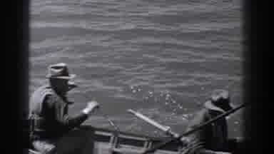 Washington USA (1940): Man On His Way To Lively Fishing On Beautiful Sunny Day In