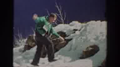 Washington USA (1940): One Man Is Trying To Walk In The Snow And Also He Slightly