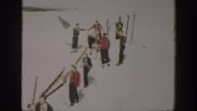 Washington USA (1940): Old Footage People At Ski Resorts Preparing Skis To Ski,