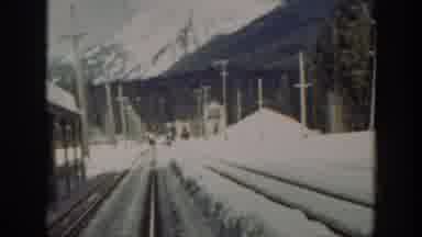 Washington USA (1940): Train Coming Forward Through Snow Covered Track