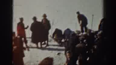 Washington USA (1940): Crowd Of People Gathering To Go Skiing Down Two Man Made