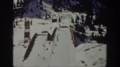 Washington USA (1940): One Man Is Driving Fastly In A Snowfield Area
