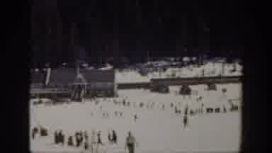 Washington USA (1940): Man Skiing On A Typical Winter Day With Much Joy And