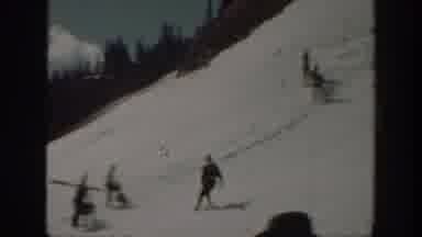 Washington USA (1940): Men Have Fun On A Beautiful Snow Ride