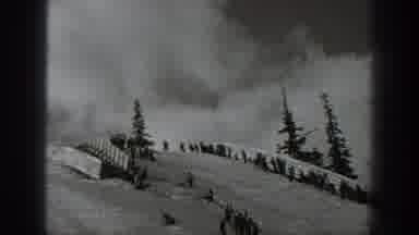 Washington USA (1940): Retro Jumping At The Snow - Long Jump Sky