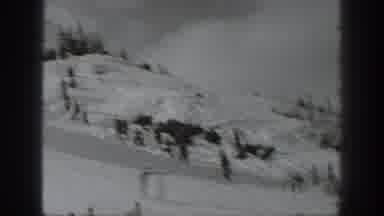 Washington USA (1940): Man Enjoys A Day On The Step Mountain Going Skiing