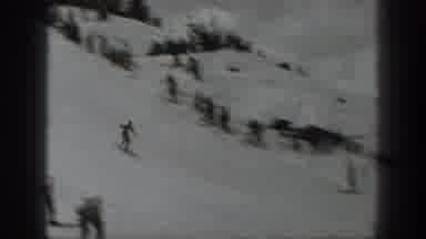WASHINGTON USA-1940: One Man Skating the Snowfield from Higher Region