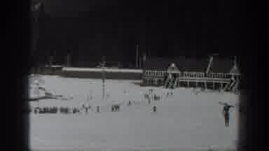 Washington USA (1940): Man Completes Ski Jump In Black And White Old Video