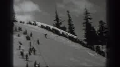 Washington USA (1940): Making A Big Jump Speed Skiing A Smooth Slope On A Snowy
