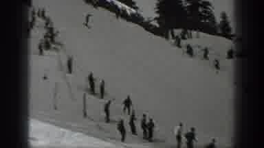 Washington USA (1940): Person Skiing Down Ski Slope In A Competition