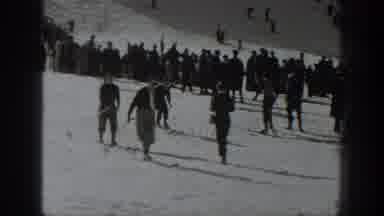 Washington USA (1940): People Skiing Down A Mountain Slope While Enjoying Their