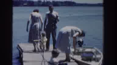Wisconsin USA-1953: Family of Five Docks Boat and Prepares for Summer Outing