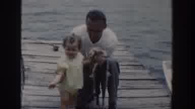 Wisconsin USA (1953): Dad Trying To Get A Picture With Two Children And Recent