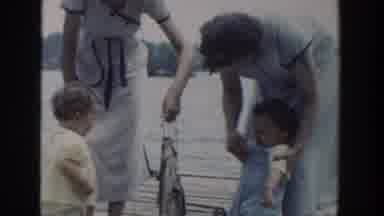 Wisconsin USA (1953): Women Fishing And Explaining To Kids On The Lake Historical