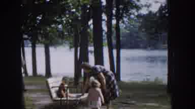 Wisconsin USA (1953): The Peoples Are Playing With Their Parents Near Lake