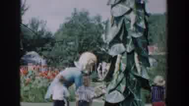 Wisconsin Dells Wisconsin USA (1954): Kids Playing At Amusement Park Waterfall In