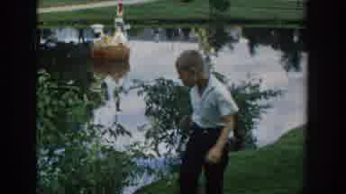 Wisconsin Dells Wisconsin USA (1954): Children Are Playing Near A Lake On A Sunny