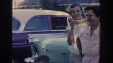 Wisconsin Dells Wisconsin USA (1954): Three Ladies Are Eating Near The Car And One