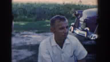 Wisconsin Dells Wisconsin USA (1954): Men And Women Eating Corn Outside With Cars