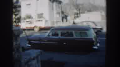 Wisconsin Dells Wisconsin USA (1954): Vintage Station Wagon Parked In Front Of A