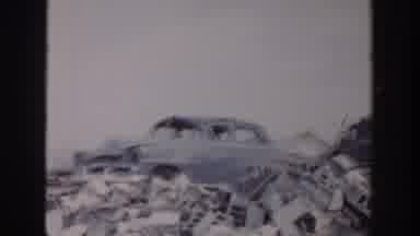 Grand Rapids Michigan USA-1956: Picking The Rubble From The Aftermath Of A Tornado