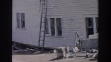 Grand Rapids Michigan USA (1956): Severely Damaged House After A Probable