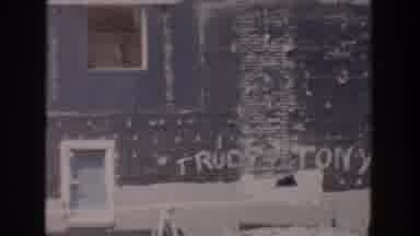 Grand Rapids Michigan USA (1956): House Under Construction With Graffiti Saying