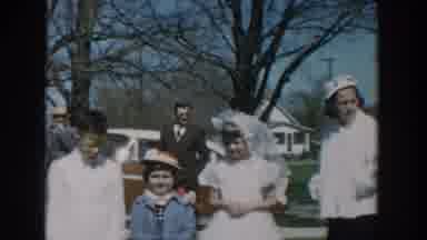 Michigan USA (1957): Family And Friends Gather Around A Couple On Their Wedding
